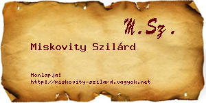 Miskovity Szilárd névjegykártya
